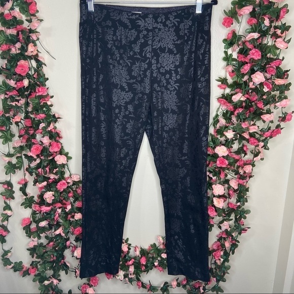 a new day Pants - A New Day Black Floral Stretch Leggings Womens 12